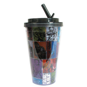 Star Wars Episode VII The Force Awakens Grid 16 Ounce Flip Straw Travel Cup