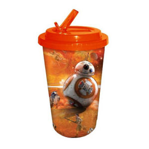 Star Wars Episode VII The Force Awakens BB-8 Orange 16 Ounce Flip Straw Travel Cup