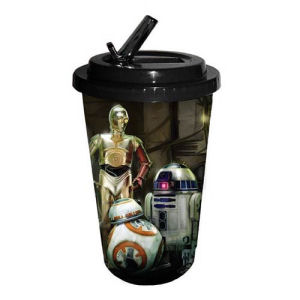 Star Wars Episode VII The Force Awakens The Droids 16 Ounce Flip Straw Travel Cup