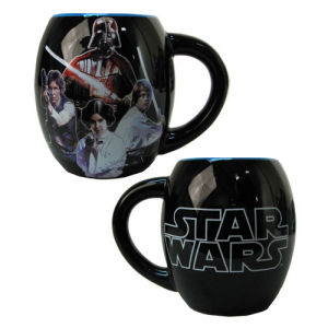 Star Wars Characters Black 18 Ounce Ceramic Oval Mug