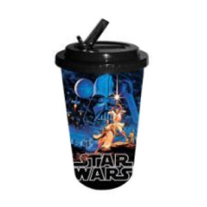 Star Wars Classic Plastic 16 Ounce Flip Straw Travel Cup