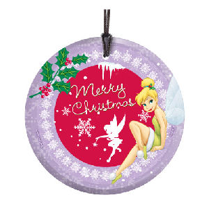 Disney Fairies Tinker Bell Merry Christmas Hanging StarFire Glass Print