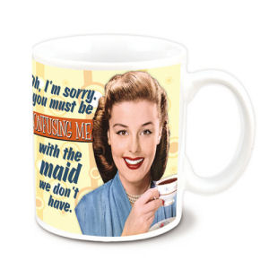 Retro Humor by Ephemera Confused with Maid 12 Ounce Ceramic Mug