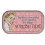 From the Retro Humor Collection Working here Magnetic Mini Tin Sign. Says Explain to me again why I should be Happy Working here. Mini tin sign features a great design and 2 magnets on the back.