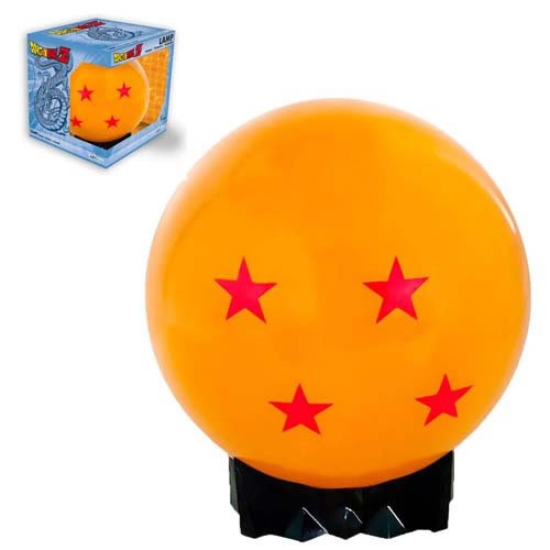 Dragonball Z Crystal Ball Lamp. Bringing to life the iconic Four-Star Dragon Ball, this spherical light runs on a USB-powered rechargeable battery.