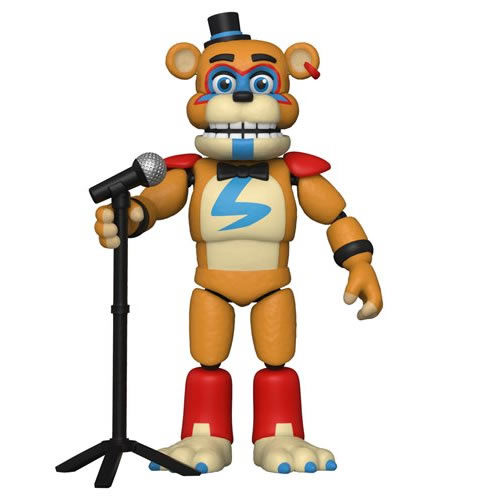 Five Nights at Freddys Security Breach Glamrock Freddy 5 Inch Action Figure. Highly articulated. Blister card packaging.
