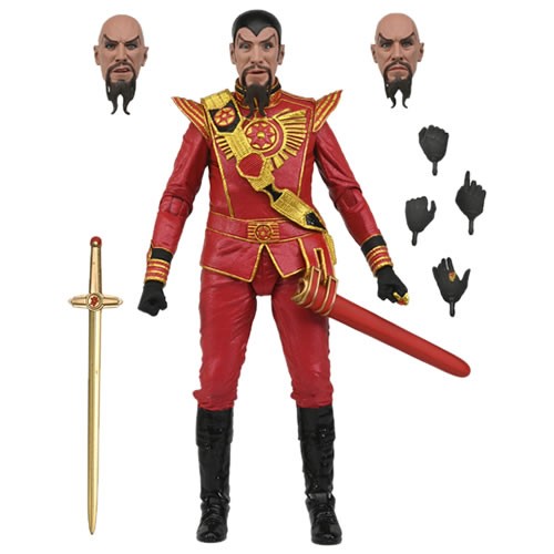 Flash Gordon Ultimate Ming Red Military Outfit 1980 Movie 7 Inch Scale Action Figure. This evil enemy of Flash (played by iconic actor Max von Sydow) stands approximately 7 Inches tall in his red military uniform and is highly articulated,