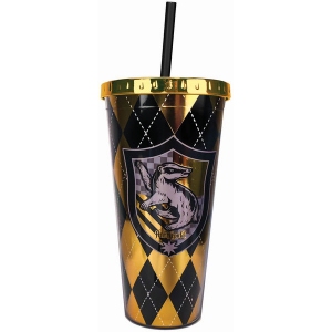 Harry Potter Hufflepuff Foil Cup with Straw.