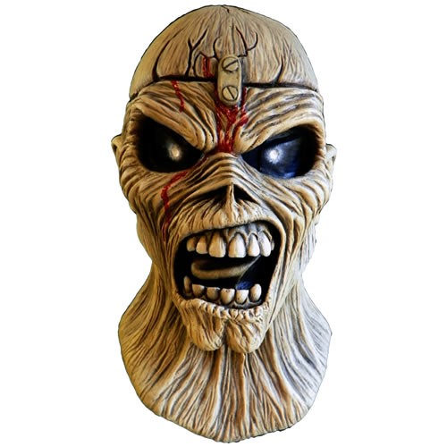 Iron Maiden Piece Of Mind Eddie Mask. Sculpted by Erich Lubatti, this mask is based on the album cover of Iron Maidens 4th Studio release, Piece of Mind. Every detail of Eddie is captured in this amazing latex mask. So get yourself the official 