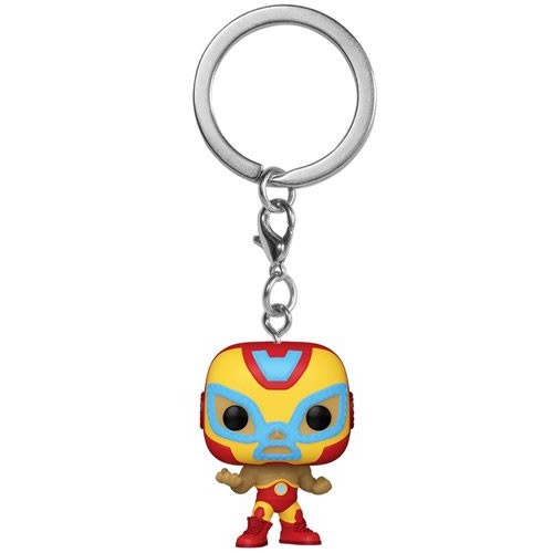 Marvel Comics Luchadores El Heroe Invicto (Iron Man) Pocket Pop! Keychain.