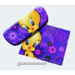 Looney Tunes Tweety Bird Eyeglass Case with Cleaning Cloth.