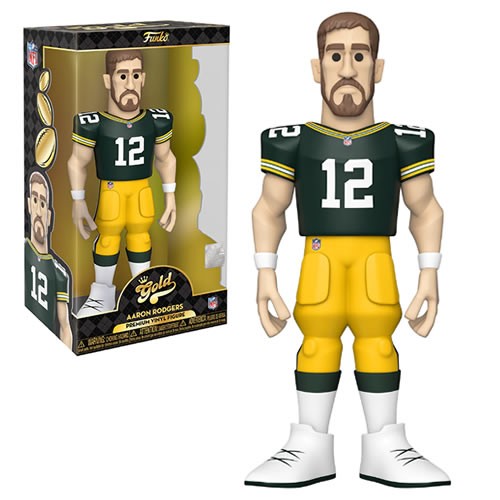 NFL Green Bay Packers Aaron Rodgers 12 Inch Vinyl Gold Figure. Each figure comes in a sleek, display-ready box that is easy to stack with other GOLD collectibles. Vinyl figure is 12 Inches tall.