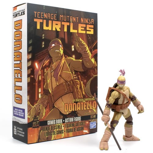 Teenage Mutant Ninja Turtles IDW Comics Donatello V2 with Limited Edition Comic Book 5 Inch BST AXN Best Action Figure. This BST AXN Donatello 5 Inch Action Figure colorway has 31 points of articulation and is based off of the original exclusive cover
