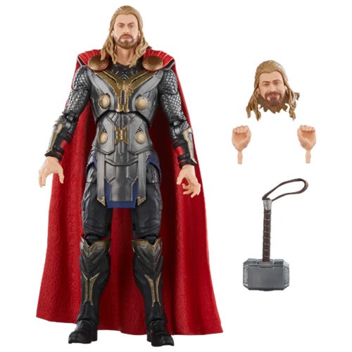 Marvel Legends The Infinity Saga Thor 6 Inch Scale Action Figure. his collectible Hasbro Marvel Legends action figure comes with 4 accessories, including his hammer, Mjolnir.