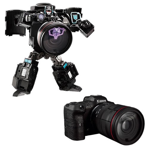 Transformers Takara Tomy Nemesis Prime R5 Action Figure. PRODUCT DOES NOT FUNCTION AS A REAL CAMERA. ransformers G1 Nemesis Prime R5 action figure converts between robot and EOS R5 camera modes. Figure features an 80%