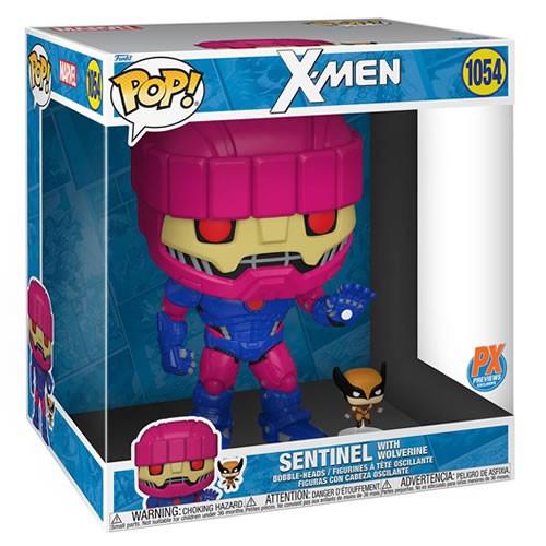 X-Men 10 Inch Jumbo Sized Sentinel with Wolverine Pop! Vinyl Figure.